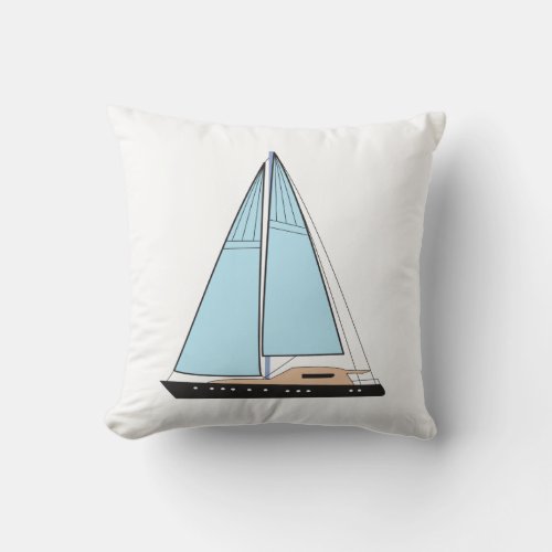 Luxury Sailing Yacht Boat Throw Pillow