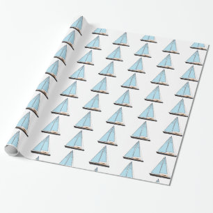 Luxury Sailing Yacht Boat Wrapping Paper