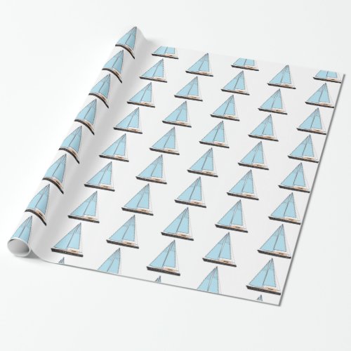Luxury Sailing Yacht Boat Wrapping Paper