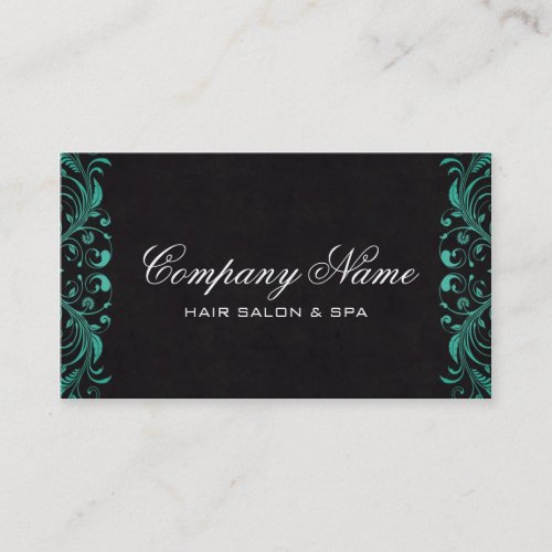 Luxury Salon Business Cards in Emerald