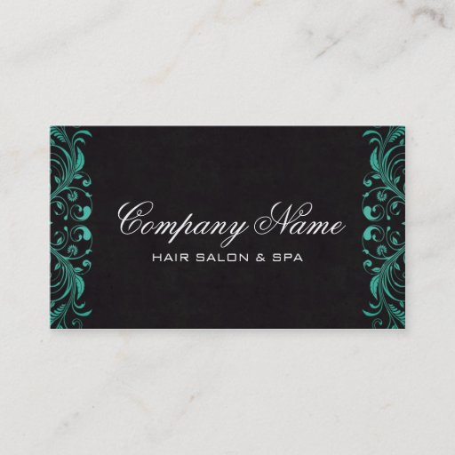 Customizable Luxury Salon Business Cards in Emerald