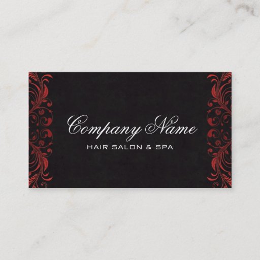 Customizable Luxury Salon Business Cards in Red