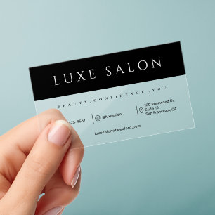 Luxury Salon Clear Business Cards