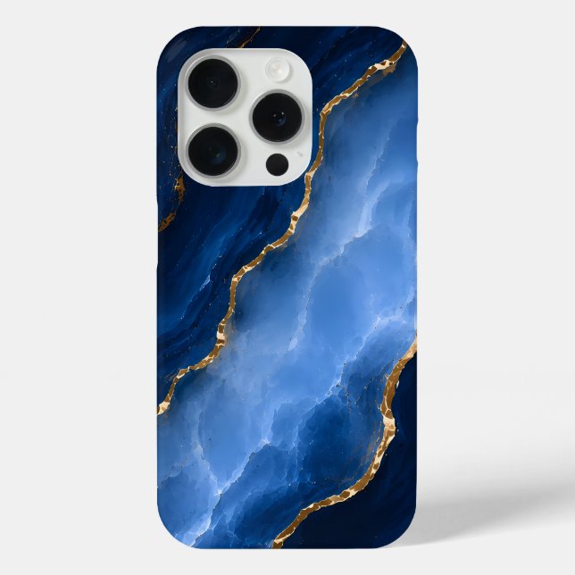 Luxury Sapphire Blue Marble Case-Mate iPhone Case (Back)