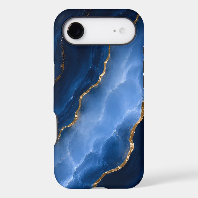 Luxury Sapphire Blue Marble Case-Mate iPhone Case (Back)