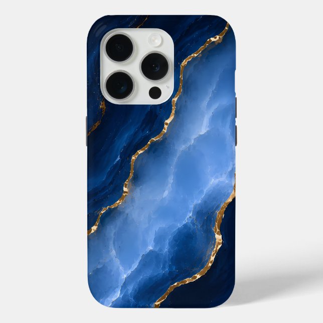 Luxury Sapphire Blue Marble Case-Mate iPhone Case (Back)
