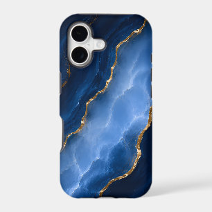 Luxury Sapphire Blue Marble iPhone 17 Case