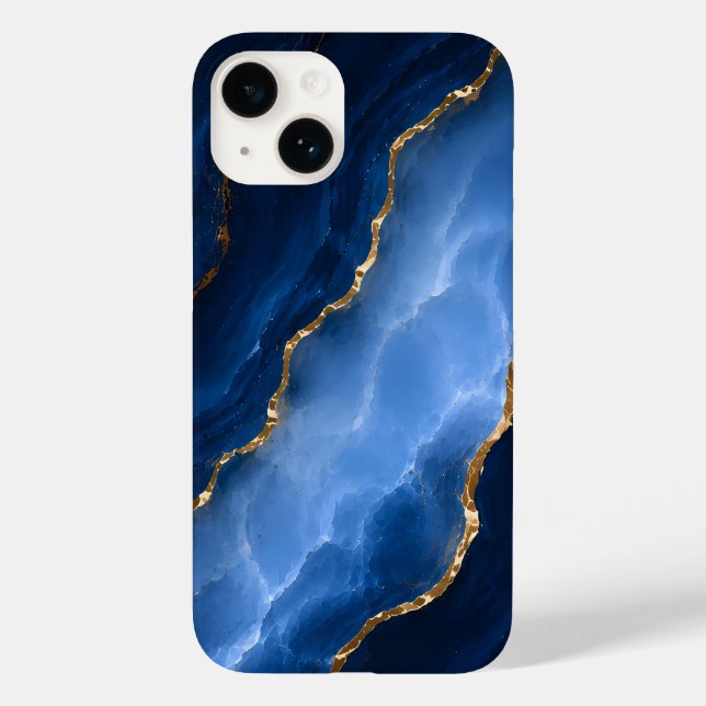 Luxury Sapphire Blue Marble Case-Mate iPhone Case (Back)