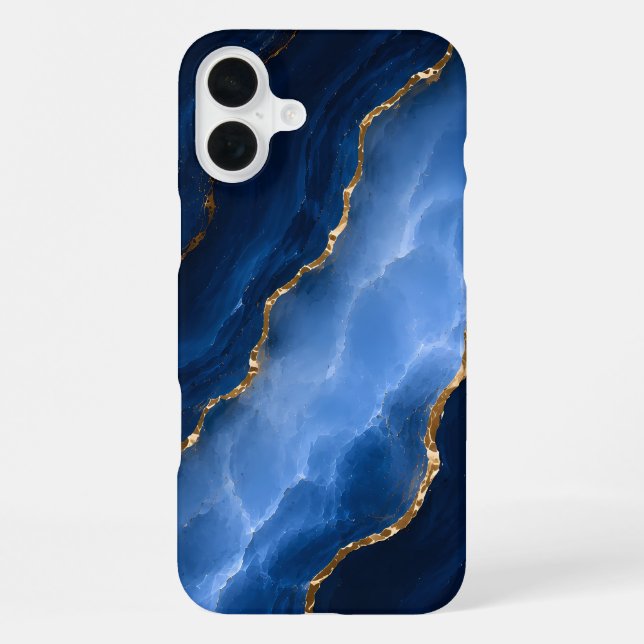 Luxury Sapphire Blue Marble iPhone Case (Back)