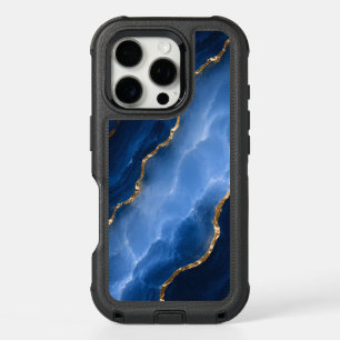 Luxury Sapphire Blue Marble iPhone 16 Pro Case