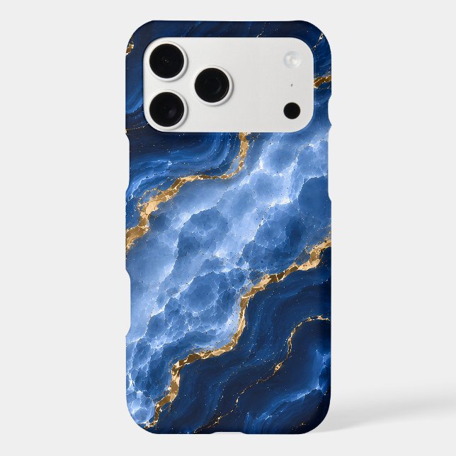 Luxury Sapphire Marble Agate Case-Mate iPhone Case (Back)