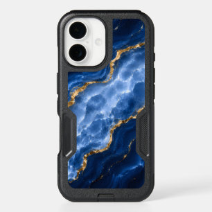 Luxury Sapphire Marble Agate iPhone 16 Case
