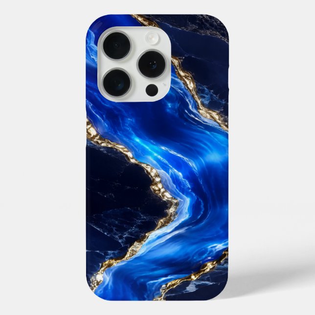 Luxury Sapphire Marble River Case-Mate iPhone Case (Back)