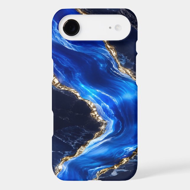 Luxury Sapphire Marble River iPhone Case (Back)