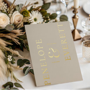 Luxury Save the Date   Modern Vertical Name Foil Invitation