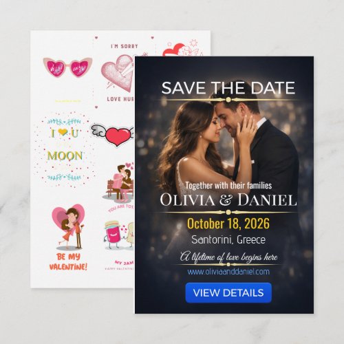 Luxury Save The Date Photo Wedding Card