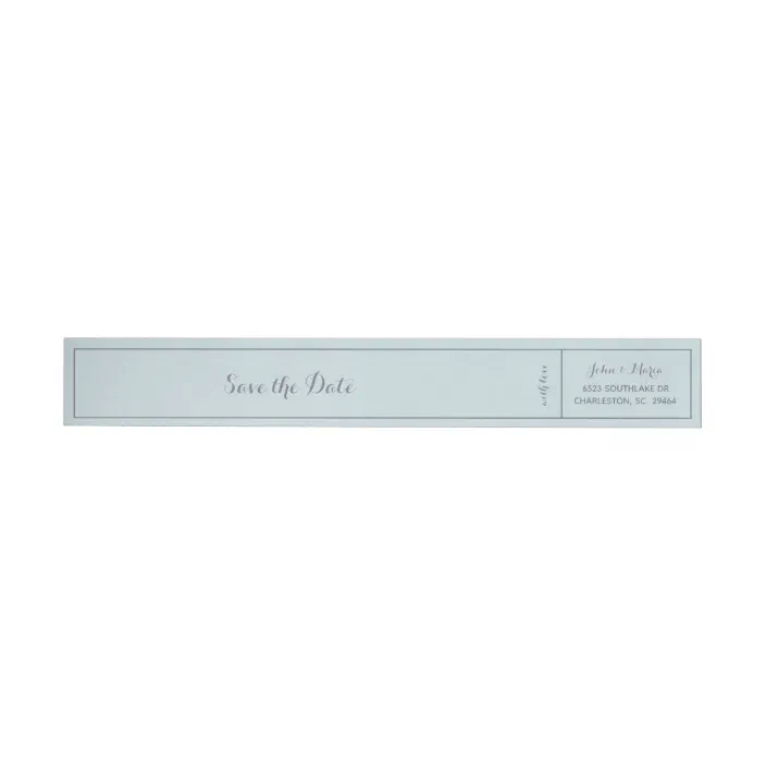 Luxury Save the Date Script Return Address Wrap Around Label | Zazzle.com