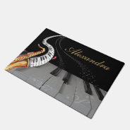 Luxury Saxophone Piano Music Note Personalized  Doormat at Zazzle