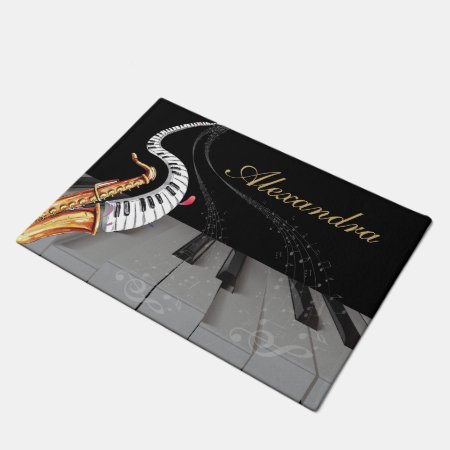 Luxury Saxophone Piano Music Note Personalized  Doormat