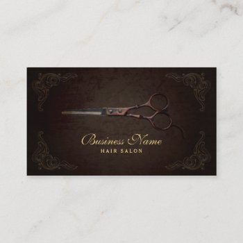 Luxury Scissor Hair Stylist Salon Business Card by BlackEyesDrawing at Zazzle