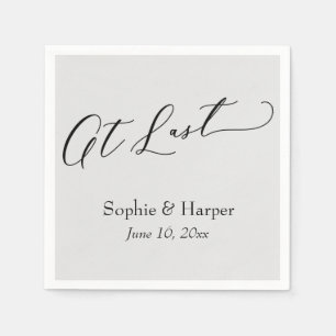 Luxury Script Font Simple Typography At Last Gray Napkins
