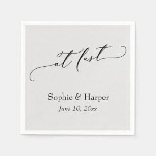 Luxury Script Font Simple Typography At Last Gray Napkins