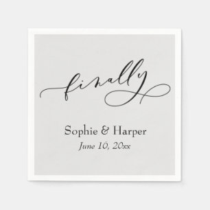 Luxury Script Font Simple Typography Finally Gray Napkins