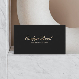 Luxury Script Minimalist QR Code Black Gold Business Card