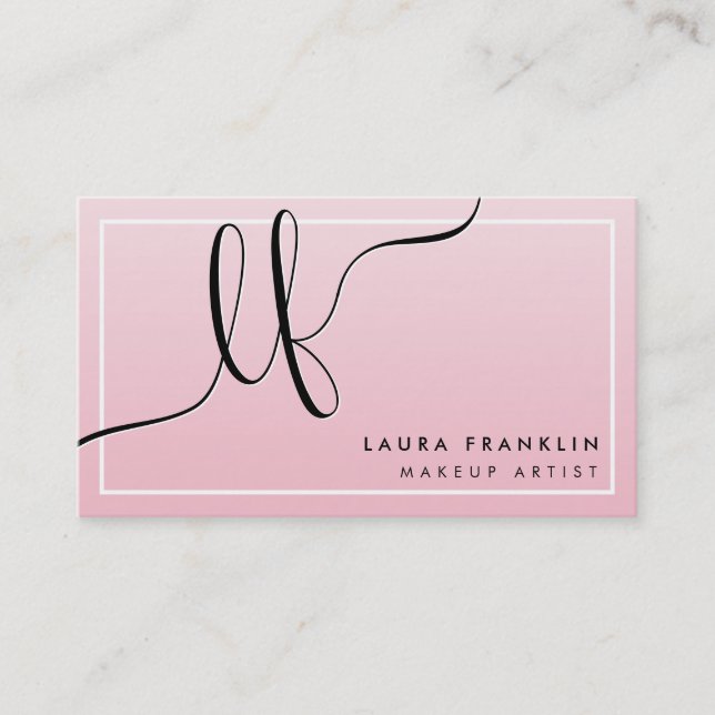 LUXURY SCRIPT modern minimal initital logo Business Card (Front)