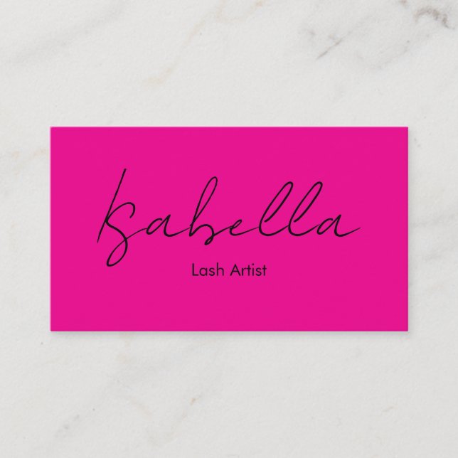 Luxury Script Pink Lash Artist Business Card (Front)
