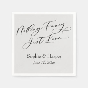 Luxury Script Simple Nothing Fancy Just Love Gray Napkins