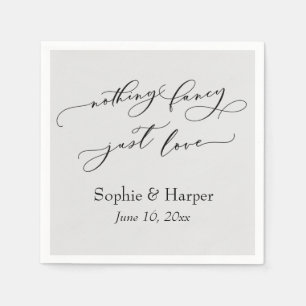 Luxury Script Simple Nothing Fancy Just Love Gray Napkins