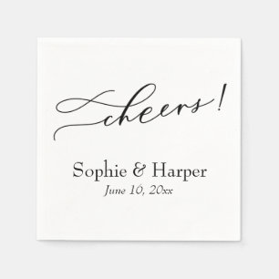 Luxury Script Simple Typography Cheers! Napkins