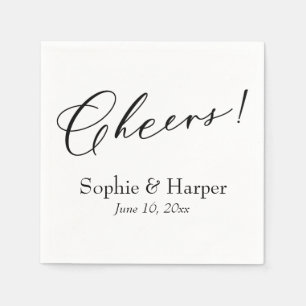 Luxury Script Simple Typography Cheers! Napkins