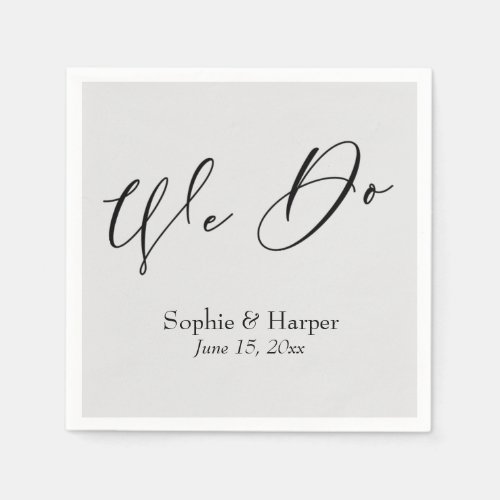 Luxury Script Simple Typography We Do Gray Napkins