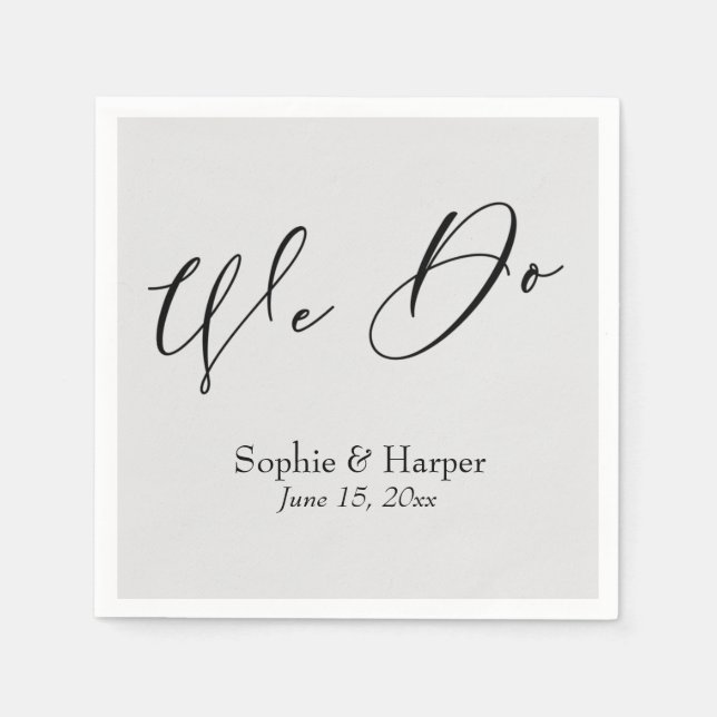Luxury Script Simple Typography We Do Gray Napkins (Front)