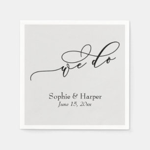 Luxury Script Simple Typography We Do Gray Napkins