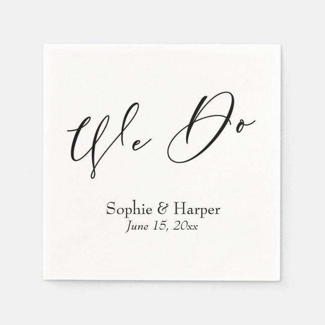 Luxury Script Simple Typography We Do Napkins (Front)