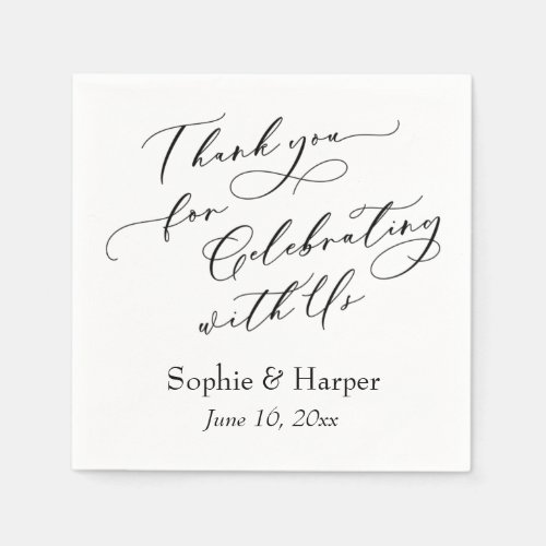 Luxury Script Thank You for Celebrating with Us Napkins