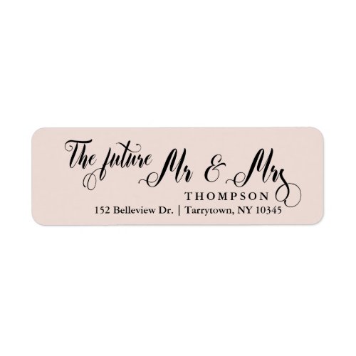 Luxury Script The Future Mr and Mrs Blush Pink Label