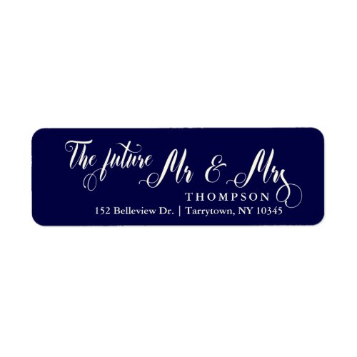 Luxury Script The Future Mr and Mrs Navy Blue Label