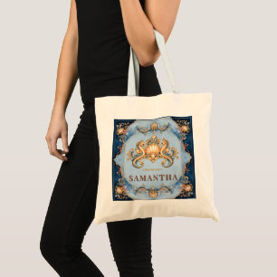 Luxury seahorse beach bridal party favors tote bag