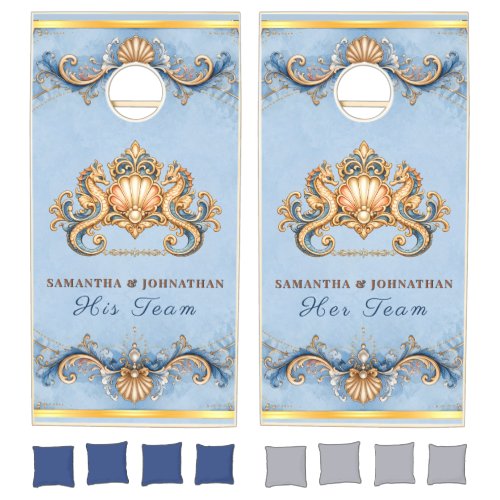 Luxury seahorse beach wedding outdoor games