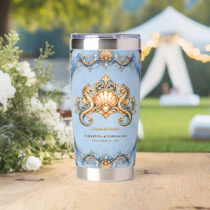 Luxury seahorse theme editable beach favors insulated tumbler