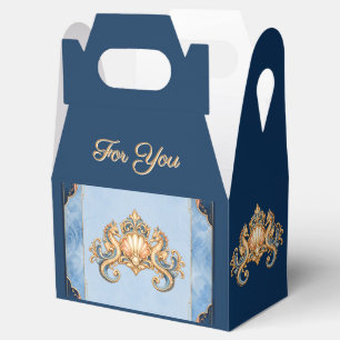 Luxury seahorse vintage beach wedding favor boxes