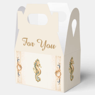 Luxury seahorse vintage beach wedding favor boxes