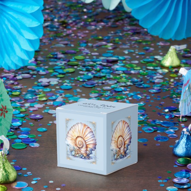 Luxury seashell beach wedding nautical favor boxes (Party)