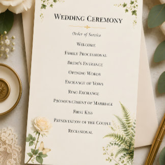 Luxury Secret Garden Wedding Program