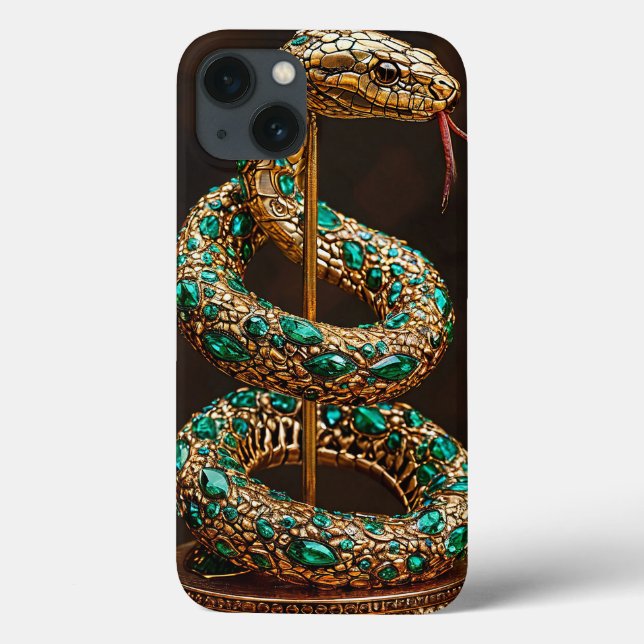 Luxury Serpent Aesthetic Emerald Gemstone Gold  Case-Mate iPhone Case (Back)