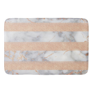Luxury Shiny Glitter Stripes Ombre Marble Bathroom Mat